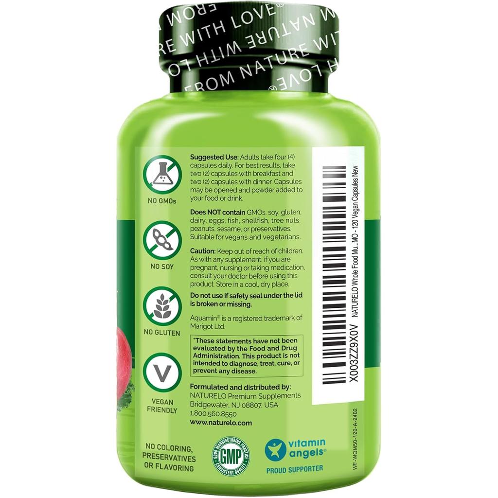 Naturelo whole food multivitamin for immune and digestive support