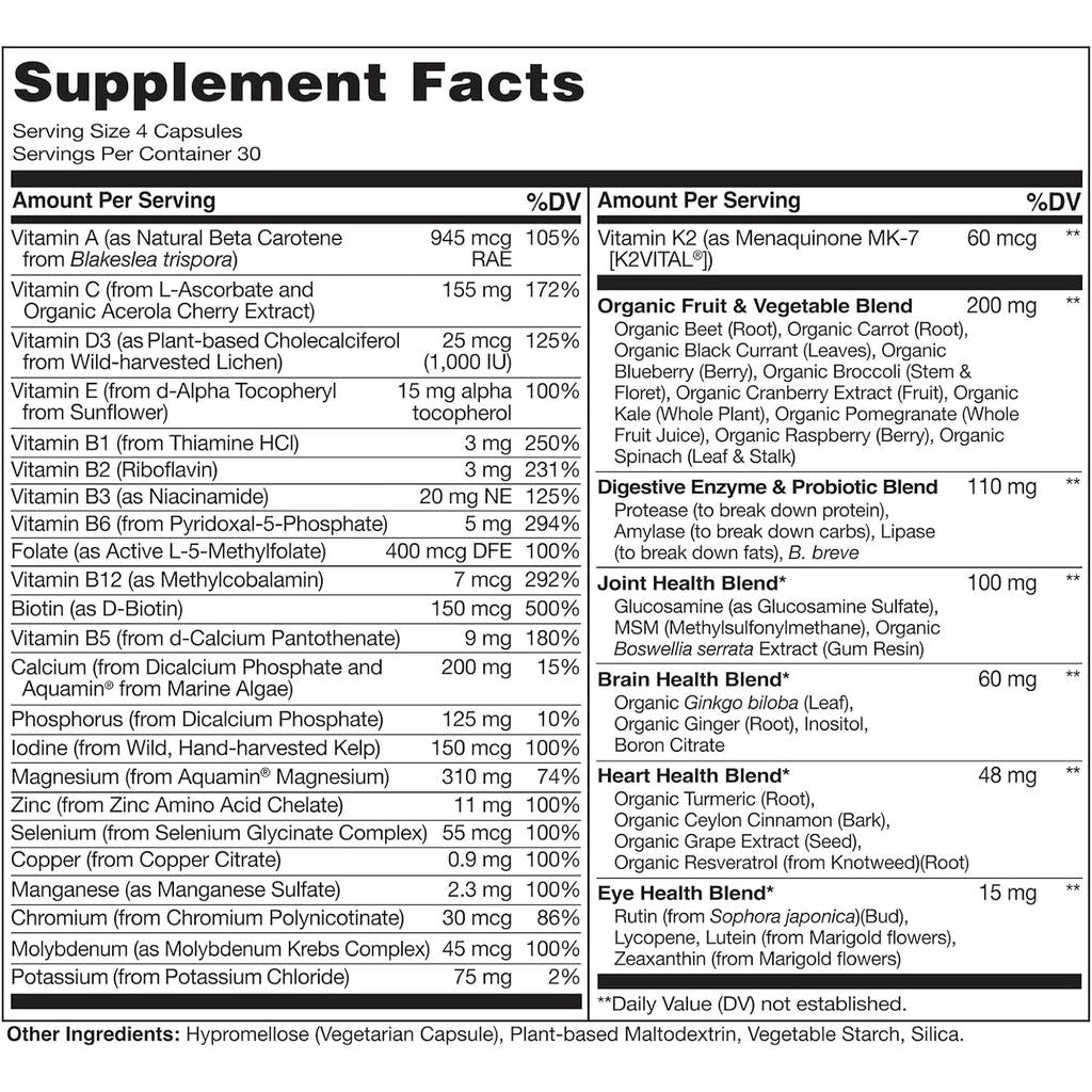 Naturelo Whole Food Multivitamin for Women 50+, providing essential nutrients for mature women's health