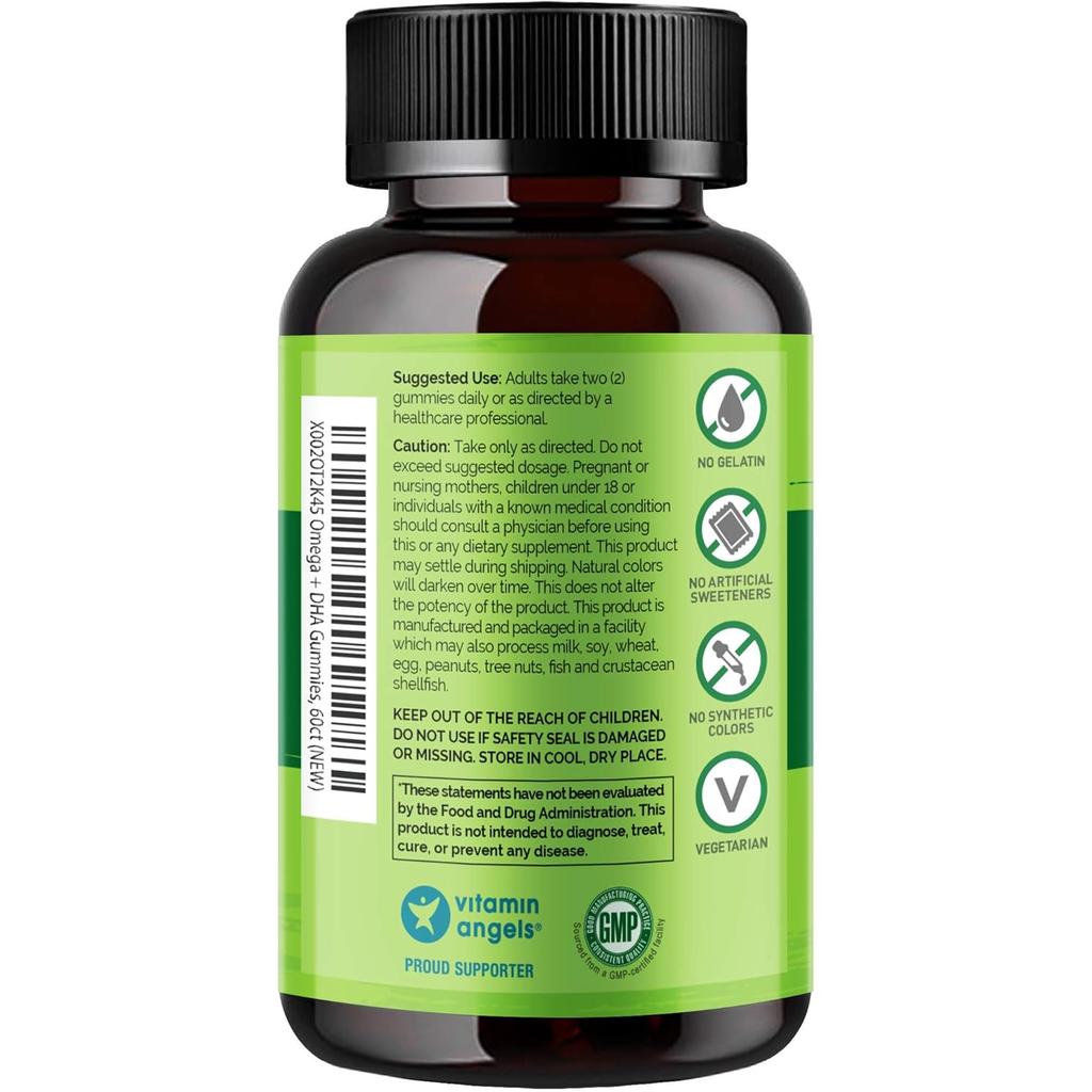 Naturelo Omega DHA Gummies - Essential brain-boosting supplements for improved cognitive function