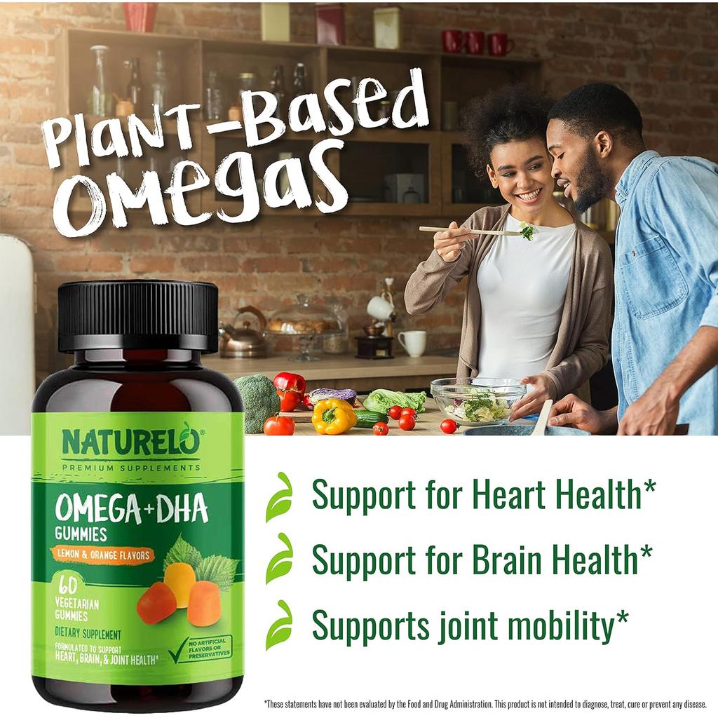 Naturelo Omega DHA Gummies, beneficial for brain health and heart function