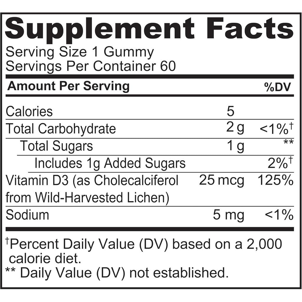 Naturelo Whole Food Vitamin D3 Gummies for Kids, strawberry-flavoured, vegan-friendly, optimal for bone and immune health