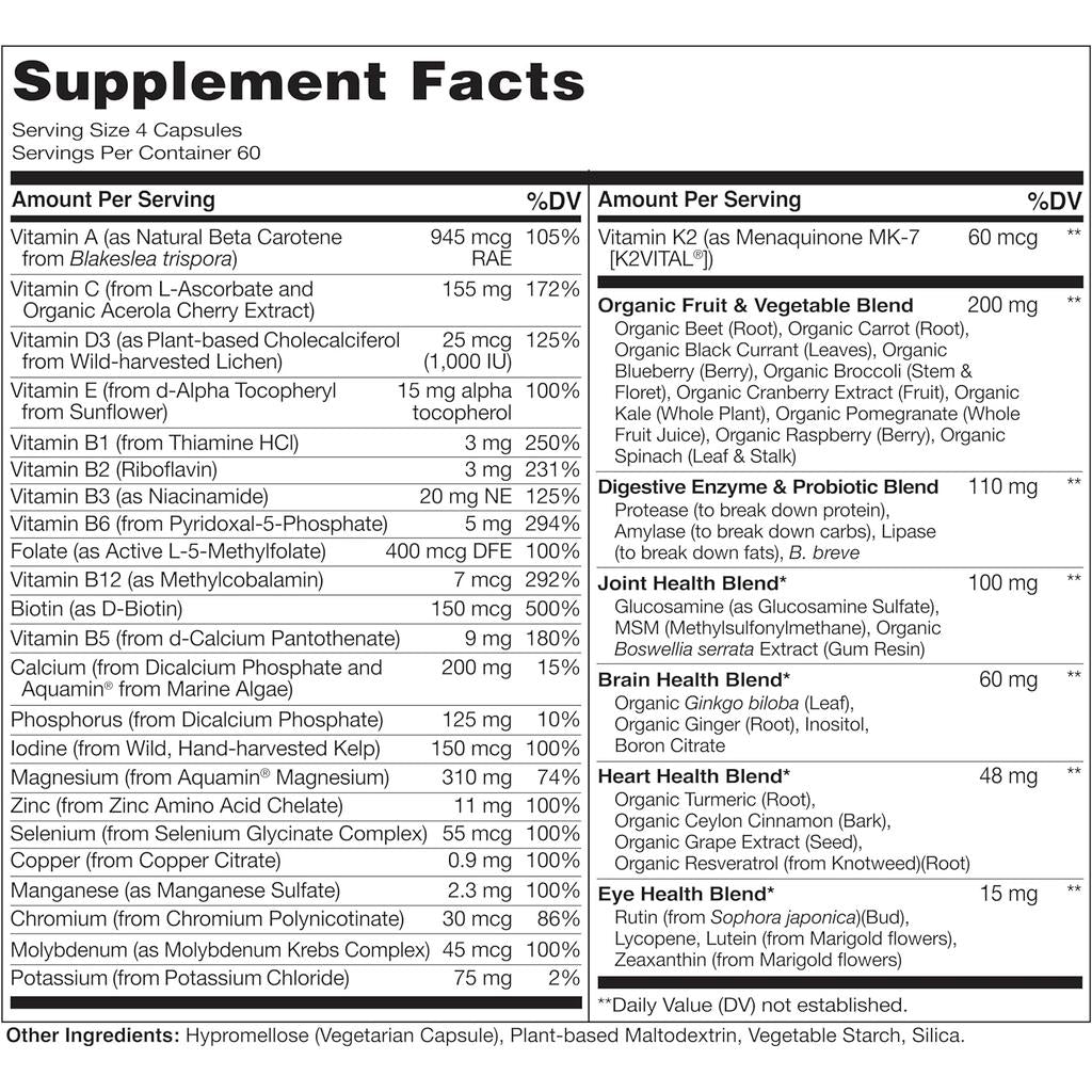 Naturelo plant-based formula for daily vitality and health