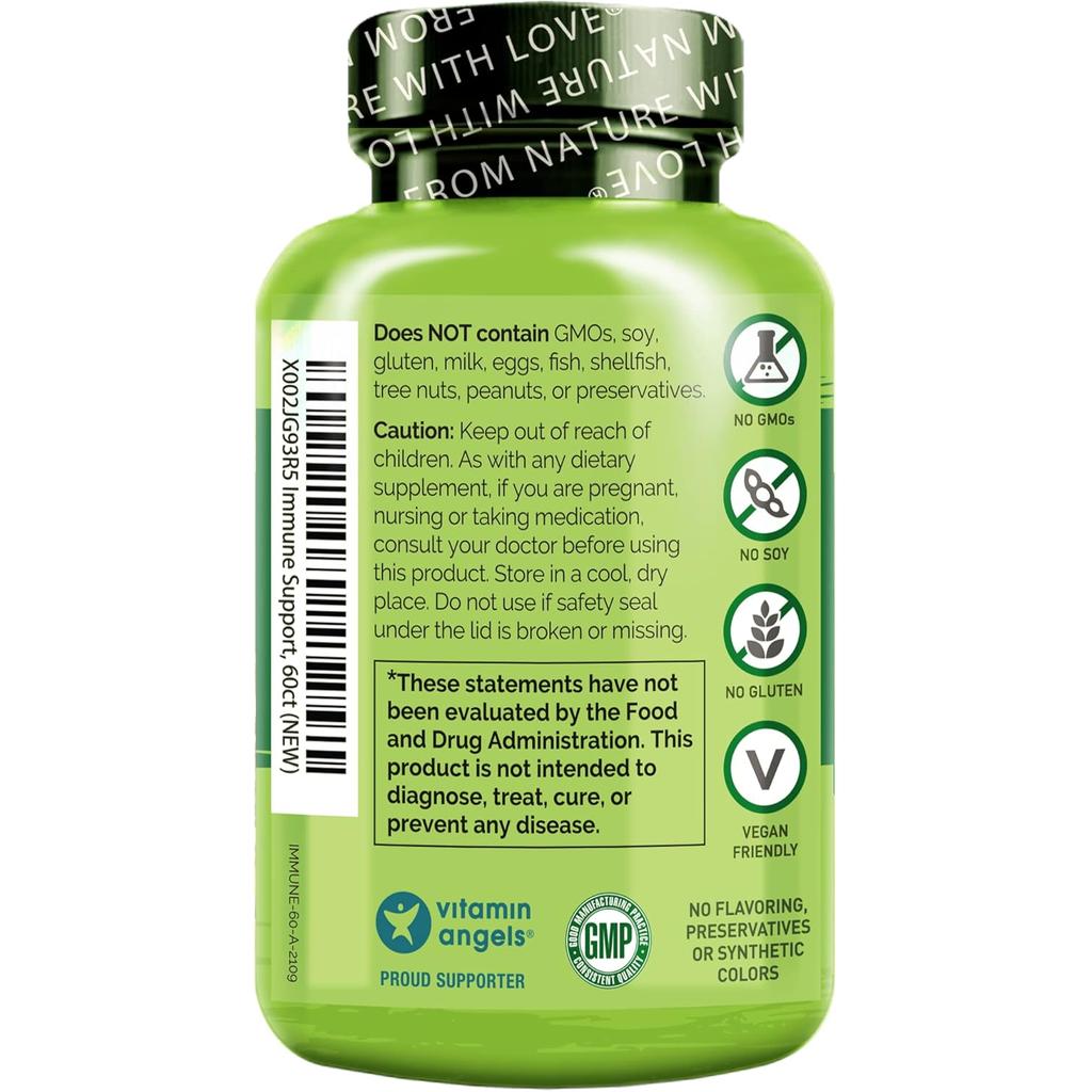 Naturelo Immune Support Vitamin Capsules - Boost Immunity, Stay Healthy, Natural Ingredients