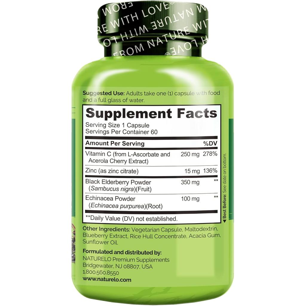 Naturelo Immune Support Vitamin Supplement - Boosts immunity, supports overall health.