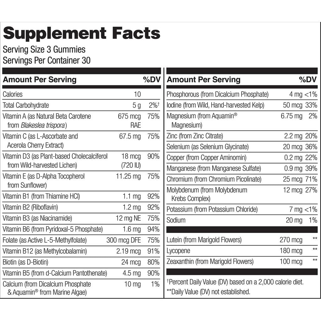 Naturelo Whole Food Vitamin Gummies for Kids - Plant-based, Organic Fruits, Chewable, No Artificial Sweeteners, Clean Formula