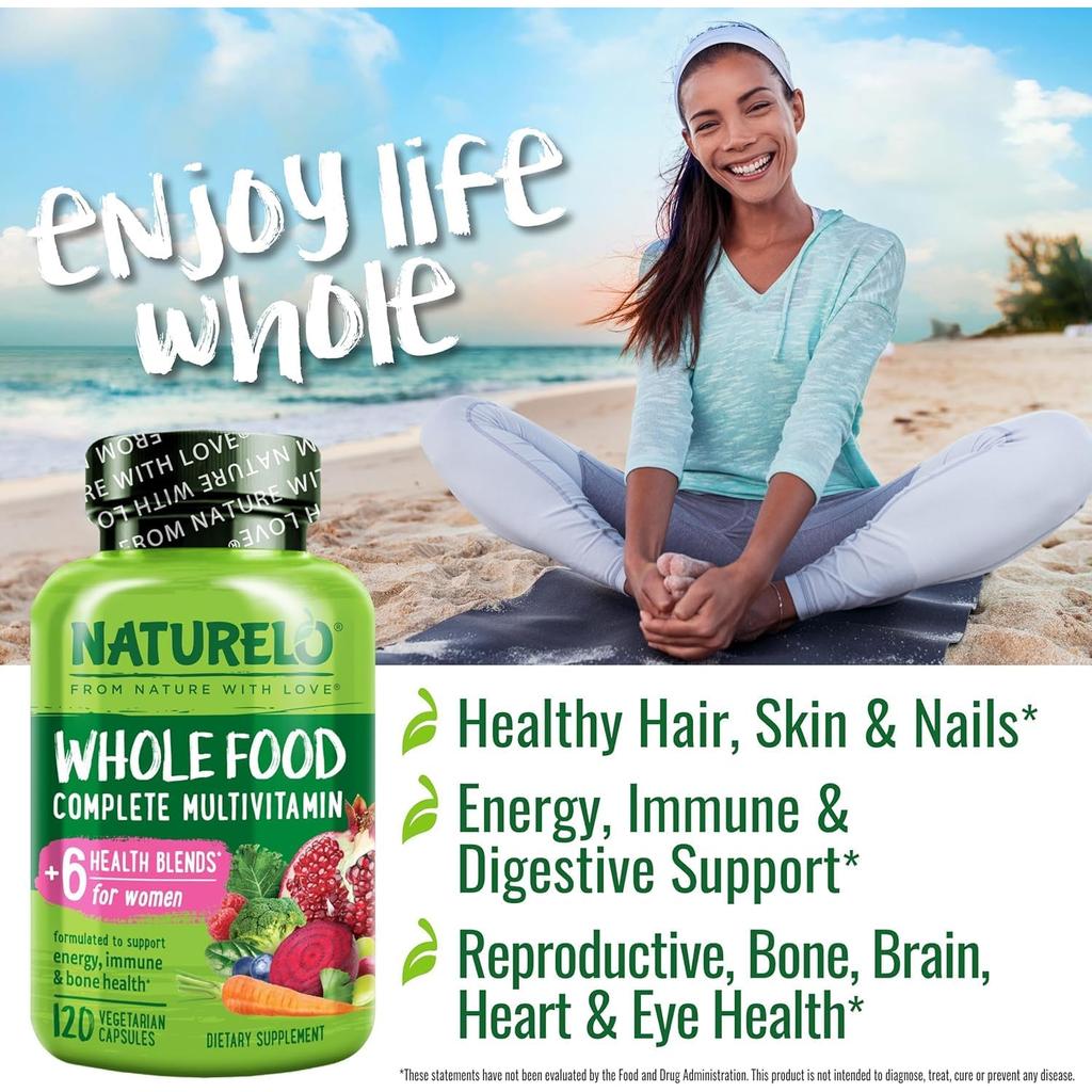 Image 7 - Naturelo Whole Food Multivitamin for Women, boosting energy, brain, heart, and eye health, vegan and non-GMO