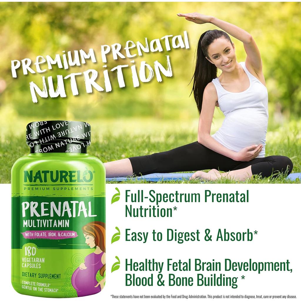 Naturelo Prenatal Multivitamin supplement, essential for healthy pregnancy and fetal development, vegan-friendly