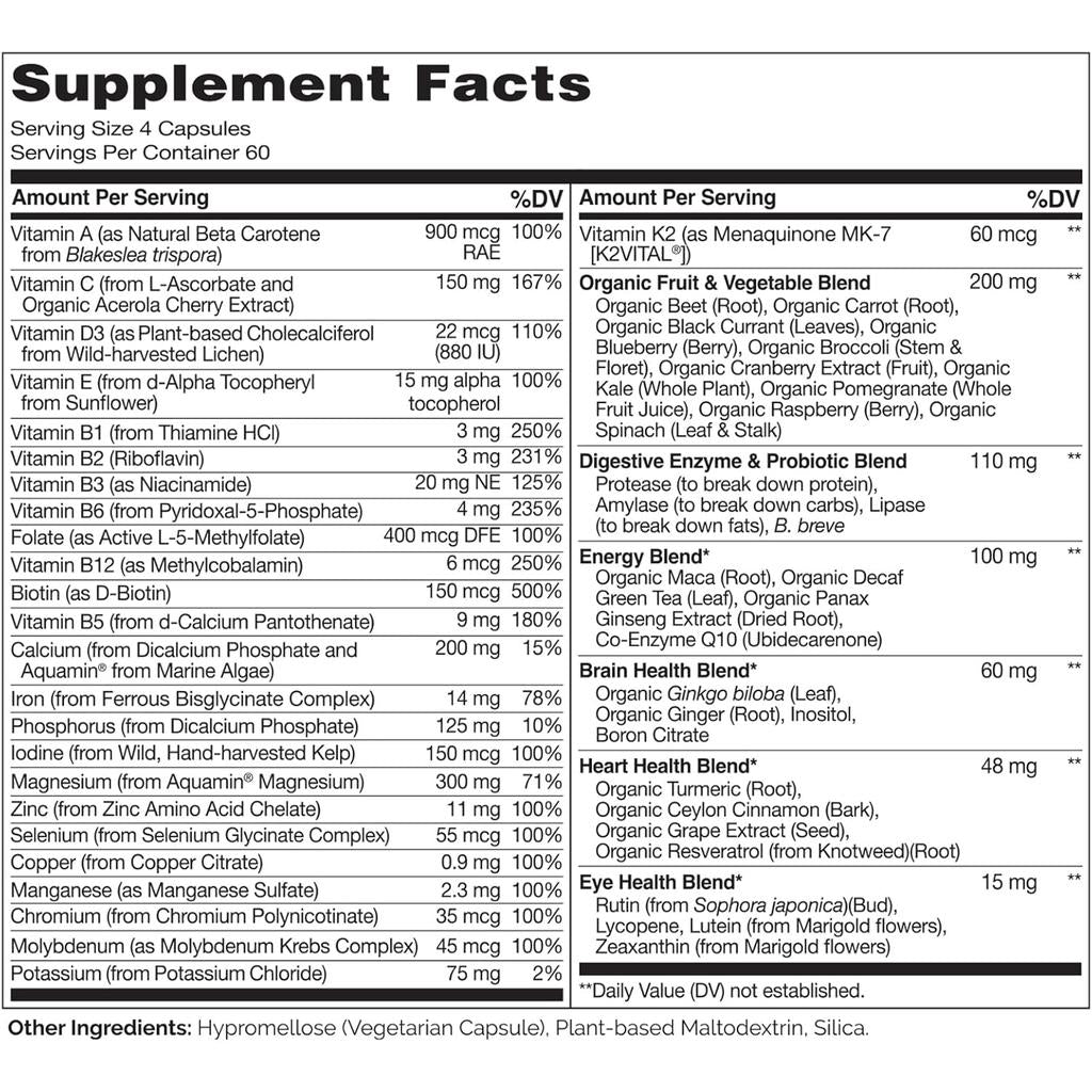 Naturelo plant-based multivitamin for daily vitality