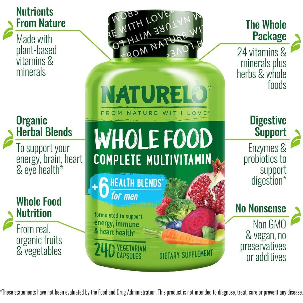 Naturelo whole food multivitamin for immune and bone health