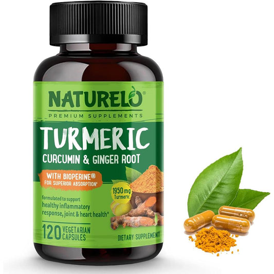 Naturelo plant-based turmeric supplements for joint mobility and healthy inflammation response