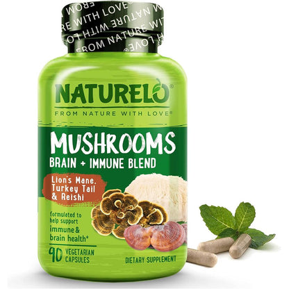 Naturelo's smart mushroom blend supplement for immune and brain health