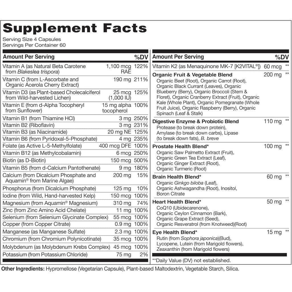 Naturelo whole food multivitamin for daily nutrition