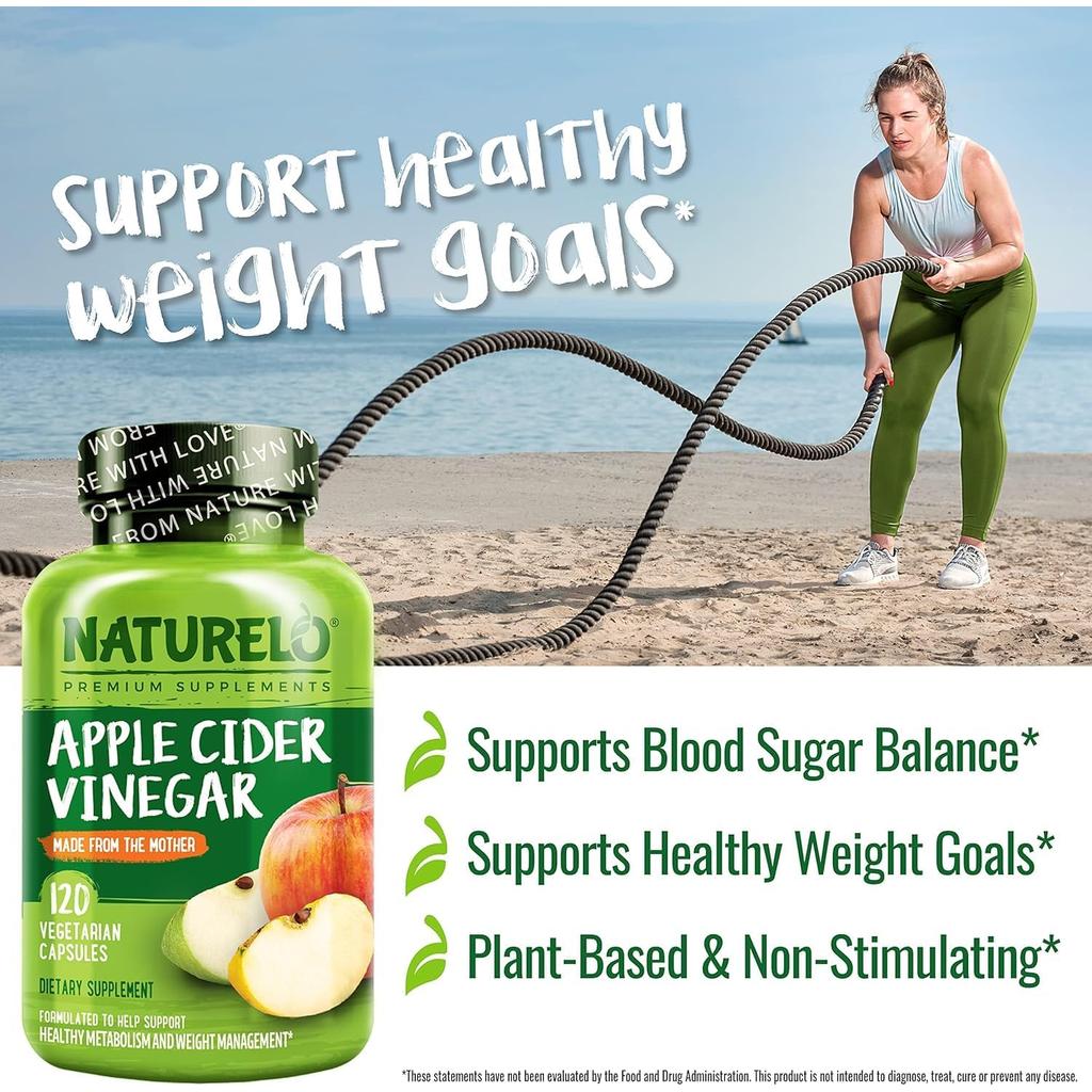 Naturelo Apple Cider Vinegar with BHB Keto Salts - Blood Sugar Balance & Weight Management Support