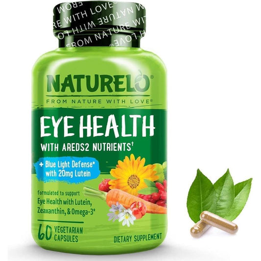 Naturelo Eye Health Vitamins: AREDS 2 Formula with Plant-Based Antioxidants & Omega-3s for Vision Support