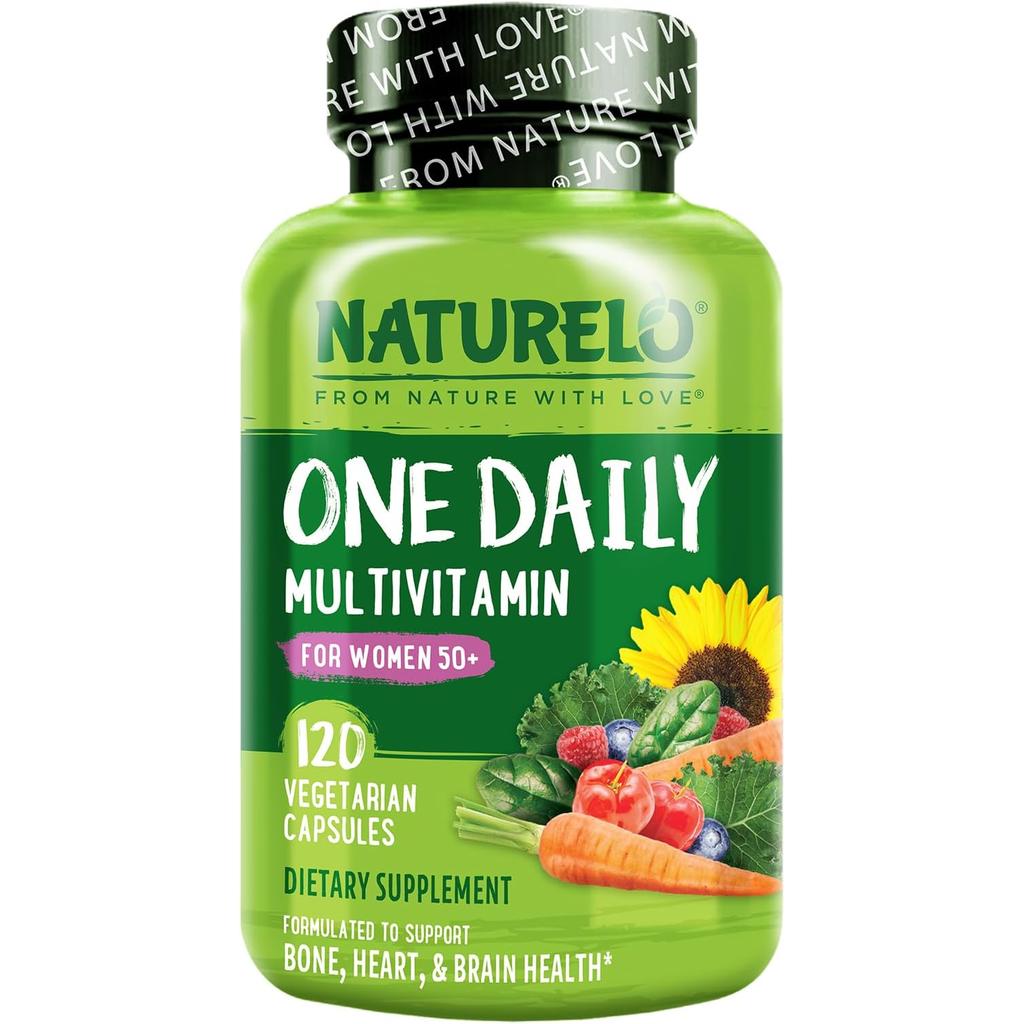 Naturelo One Daily Multivitamin for Women 50+ - Plant-Based, Bioactive, Healthy Aging, Clean Label - Vitality & Immune Suppor