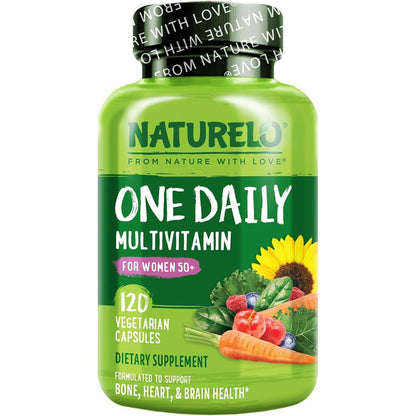 Naturelo One Daily Multivitamin for Women 50+ - Plant-Based, Bioactive, Healthy Aging, Clean Label - Vitality & Immune Suppor