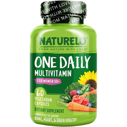 Naturelo One Daily Multivitamin for Women 50+ - Plant-Based Whole Food Nutrition for Healthy Aging and Vitality