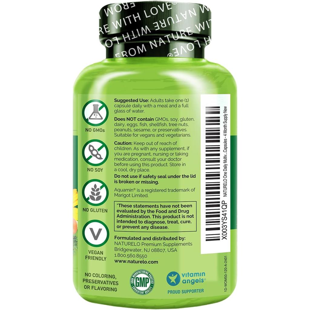 Naturelo One Daily Multivitamin for Women 50+: Plant-Based Bioactive Formula for Healthy Aging & Vitality