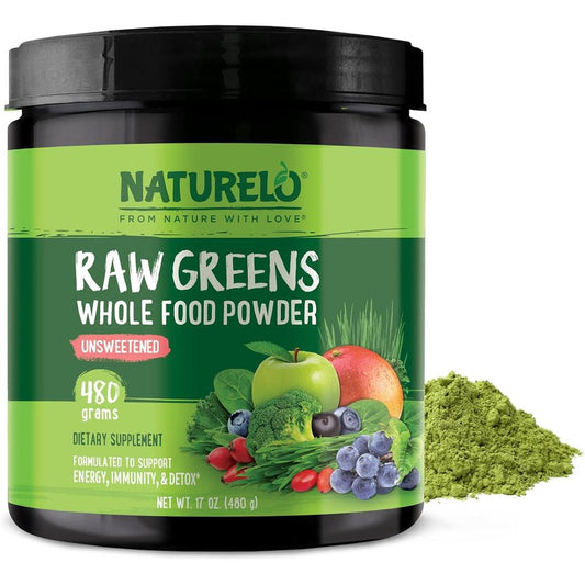 Naturelo Organic Superfood Greens Powder - Nutrient-Packed Whole Foods, Herbal Power, Whole Food Nutrition, Natural Benefits,