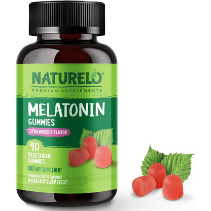 Naturelo Strawberry Melatonin Gummies for Adults - Restore Healthy Sleep and Wake Refreshed with Vegetarian Formula - Trusted