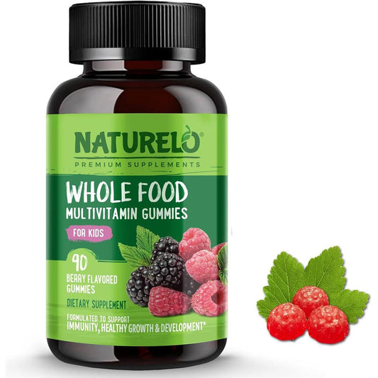 Naturelo Whole Food Vitamin Gummies for Kids - Plant-Based, Organic Fruits, Chewable, No Artificial Sweeteners, Clean Formula