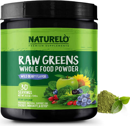 Raw Greens Powder - Wild Berry Flavor
