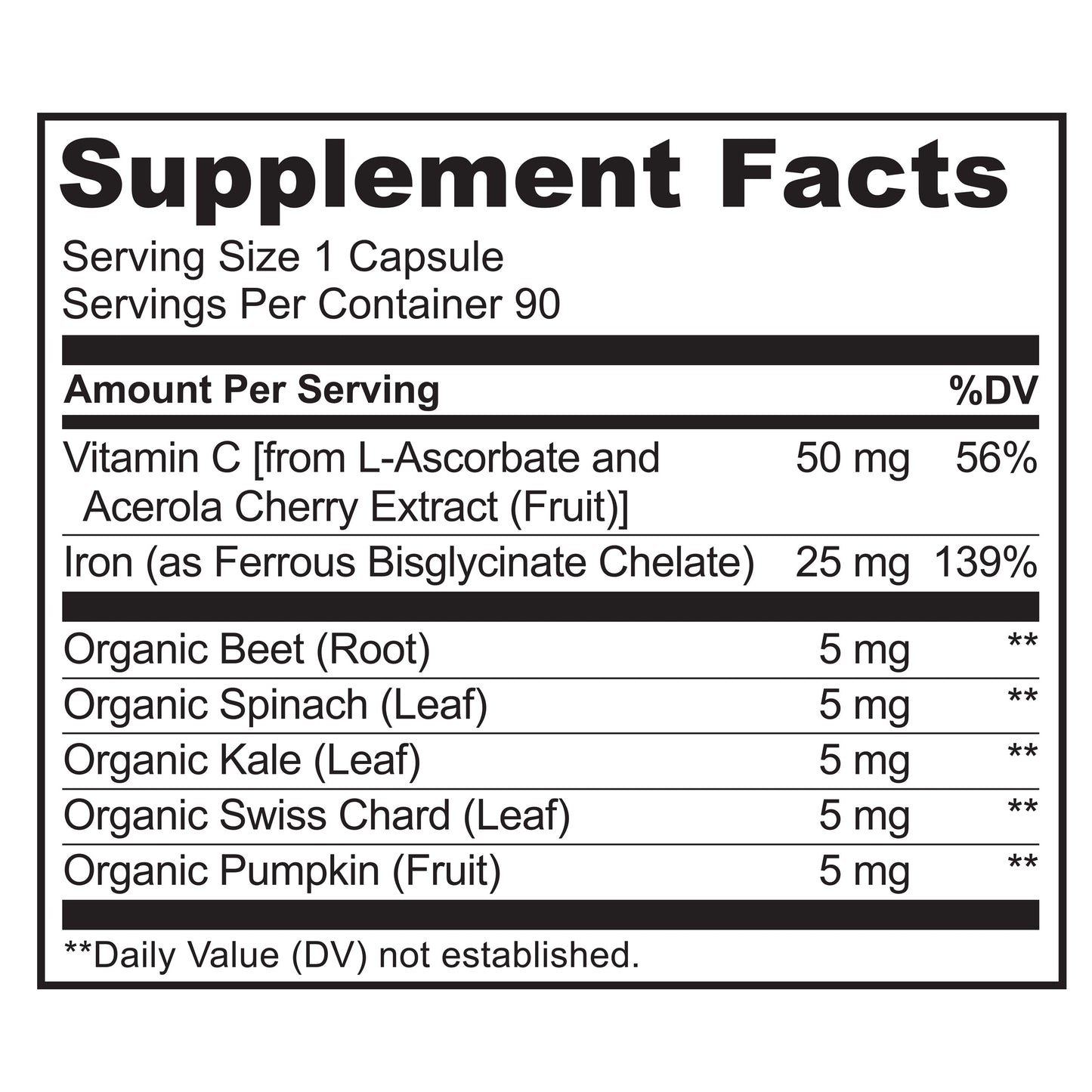 Vegan Iron Supplement with Vitamin C