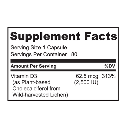 Vegan Vitamin D3, 2500 IU