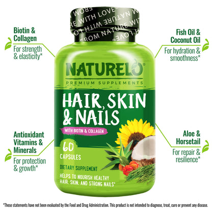 Hair, Skin & Nails Vitamins - with Biotin & Collagen