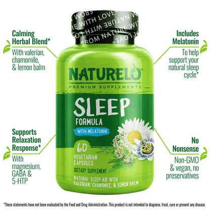 Sleep Support Formula With Chamomile, Valerian, and Melatonin