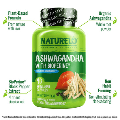 Ashwagandha Root Powder Supplement with Bioperine
